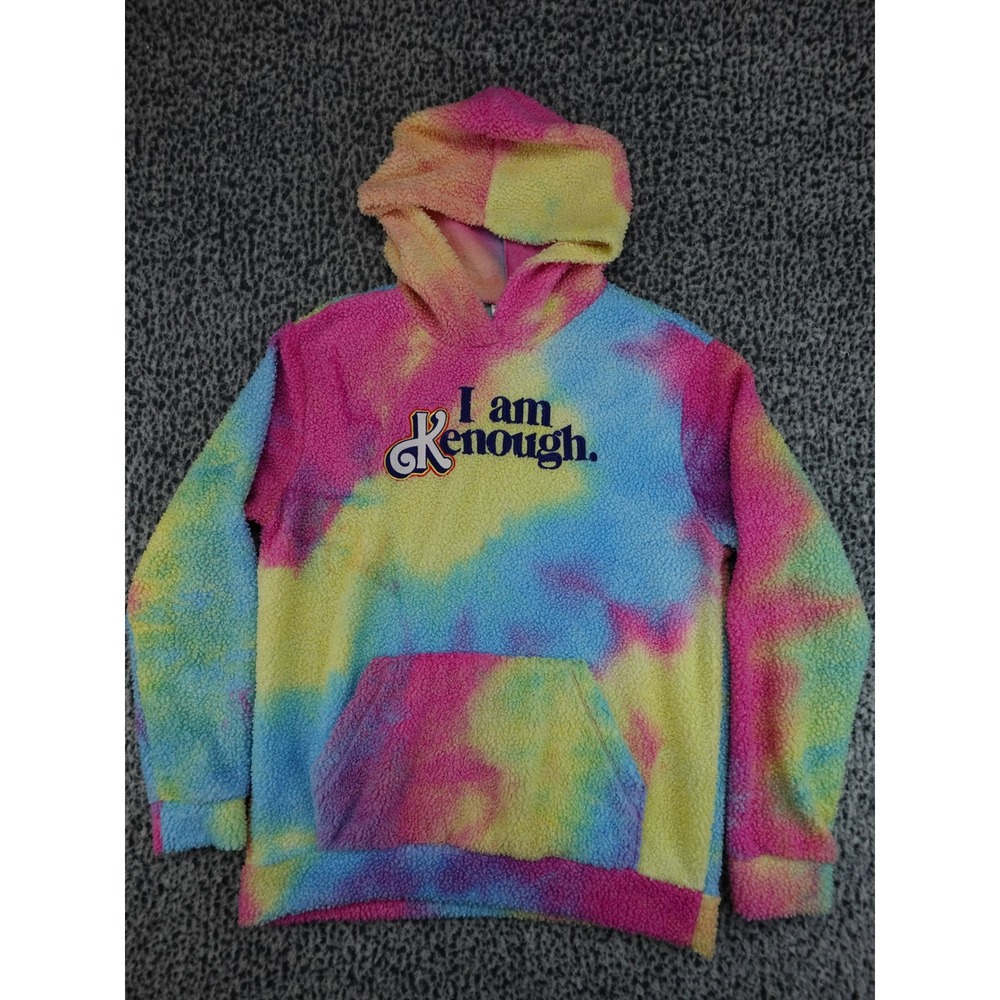 Barbie I Am Kenough Sherpa Hoodie Unisex Medium Multi-Color Tie-Dye Excellent